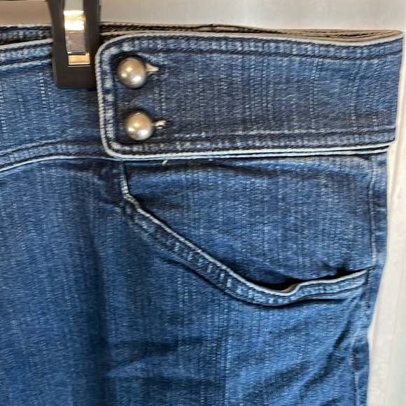 Womens Denim Jeans, Classic Fit, Two Button Waist, Comfort Style, Blue - Picture 2 of 5